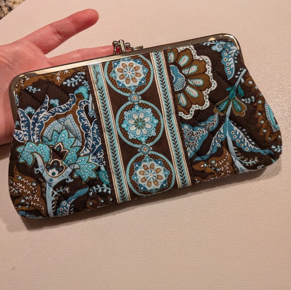 Vera Bradley Double Clasp Wallet Clutch in Java Blue